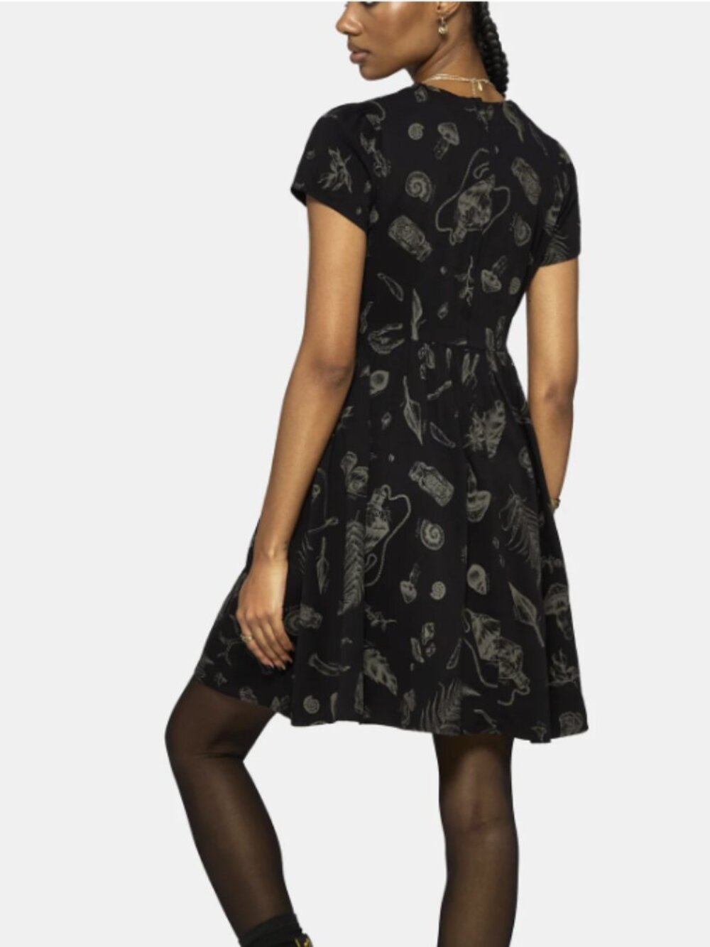Disturbia Helena Highland Foraging Mini Skater Dress Size US 16 Pockets - Picture 2 of 13